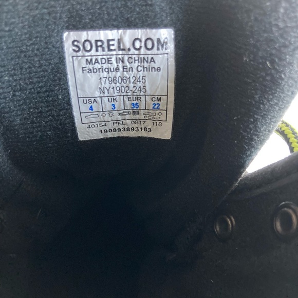 Sorel Khaki Canvas Rubber Waterproof Lace Up Ankle Boots size 4 - Picture 14 of 15